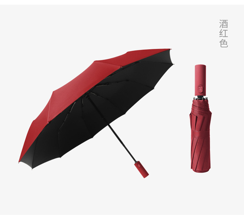 Agile supply chain Customized logo printed 3 folding umbrella Automatic UV prevent Sun and Rain dual umbrella