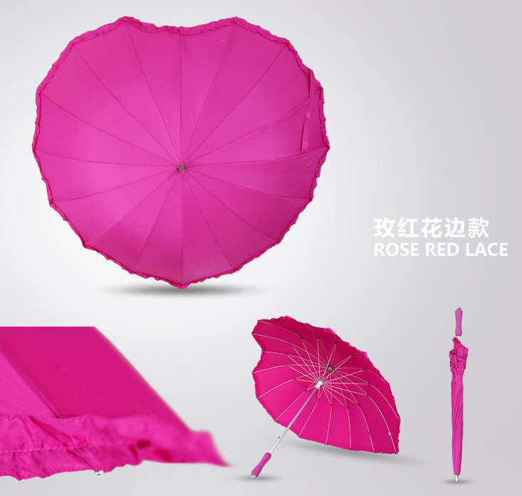 Unique design Special shape umbrella Customized logo Heart shaped Party Performance umbrella