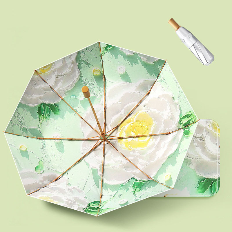 Magic DIY Oil painting Art umbrella female Sunscreen Ultraviolet Folding umbrella