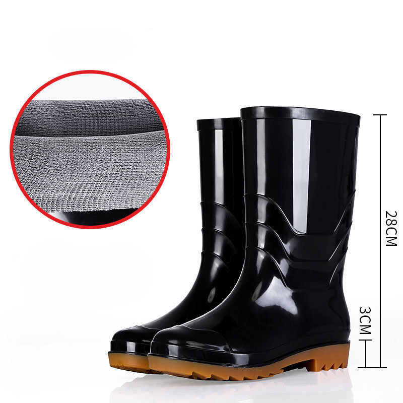 Fashion New High Tube Rain Boots Men Fishing Shoes Rain Boots