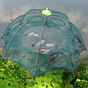 Shrimp Cage Fishing Net Hand Cast Automatic Tool Lobster Crab Eel Umbrella