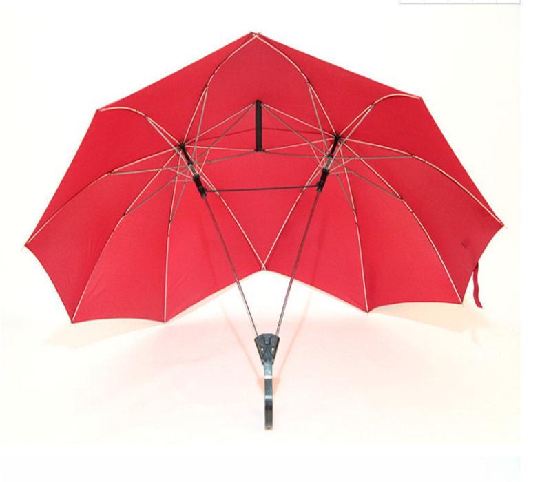 new design custom twin couple izedTwo p folding rson t andem  lovers umbrella with print logo