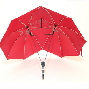 new design custom twin couple izedTwo p folding rson t andem  lovers umbrella with print logo