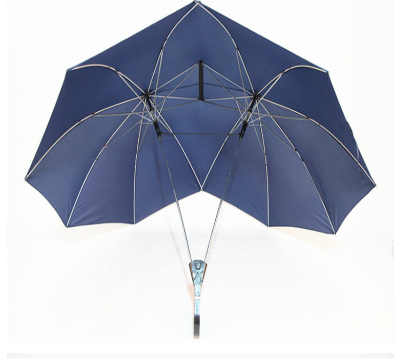 new design custom twin couple izedTwo p folding rson t andem  lovers umbrella with print logo