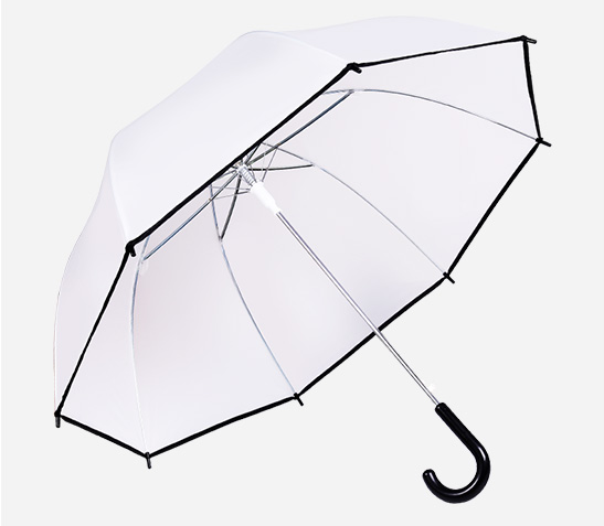 23inch 8K  paris transparent plastic clear umbrella for raining transparent