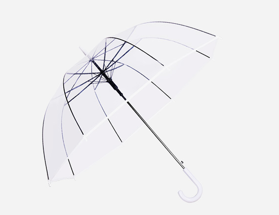 23inch 8K  paris transparent plastic clear umbrella for raining transparent