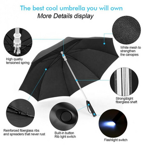 23inch 8K  umbrella with led light light up umbrella