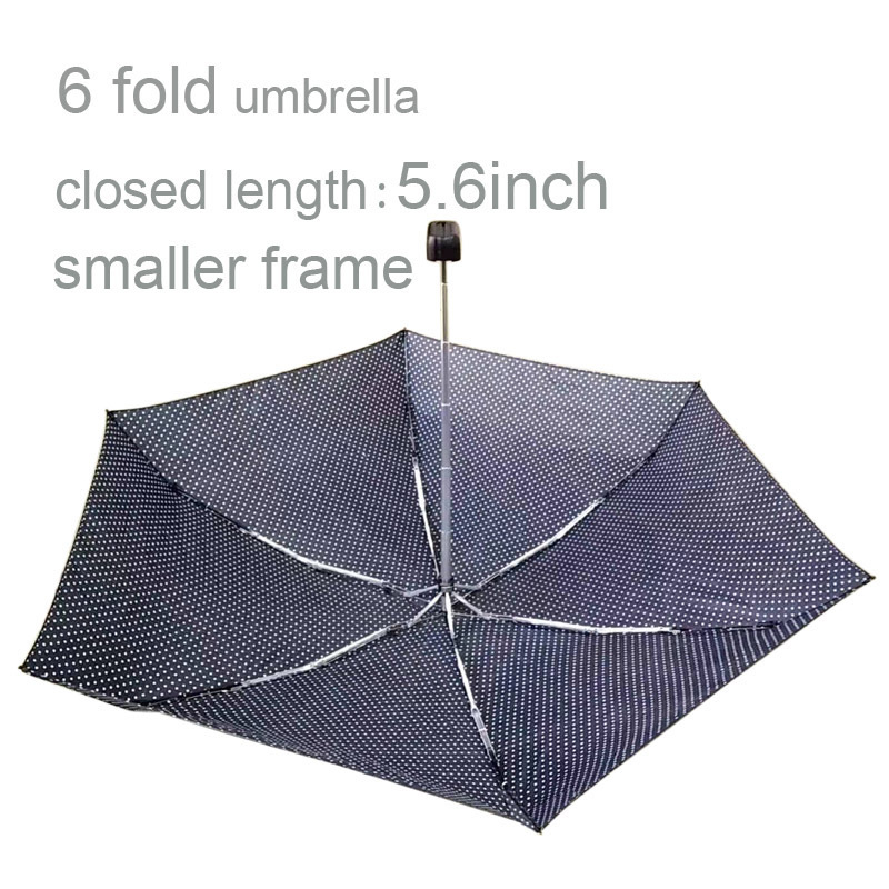 6 fold the smallest umbrella 5.6inch length Custom Super tiny ultra mini pocket with printing logo