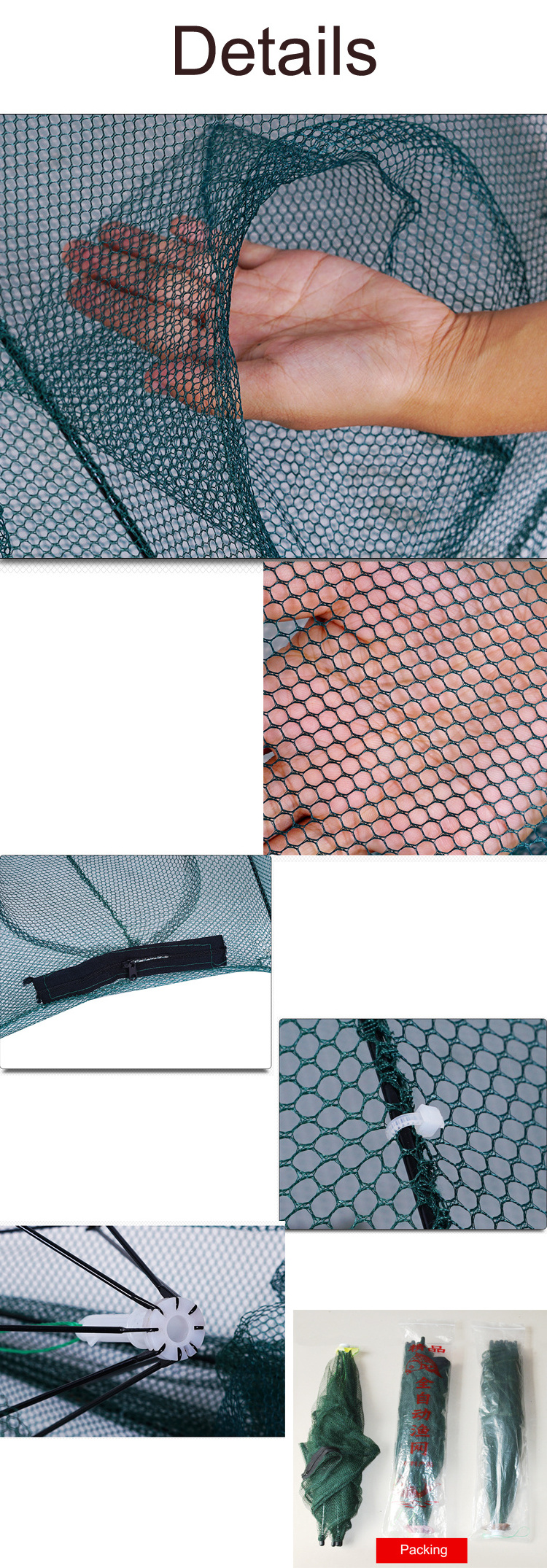 Shrimp Cage Fishing Net Hand Cast Automatic Tool Lobster Crab Eel Umbrella