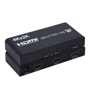 4K*2K High Quality OEM 1X2 Hdmi Splitter Out Hdmi Splitter 1 in 2 for Dual Monitors for DVD PS4 HDTV Hdmi Splitter Black CN;GUA