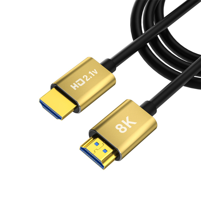 Ultra High-speed 8K HDMI 2.1 Video Audio Cable with PVC 8K 60HZ 4K 120HZ 48gbps Polybag Gray 6mm Computer Monitor Stock 1 Pcs YL-H030