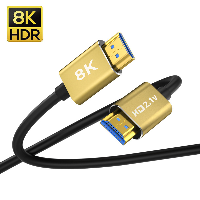 Ultra High-speed 8K HDMI 2.1 Video Audio Cable with PVC 8K 60HZ 4K 120HZ 48gbps Polybag Gray 6mm Computer Monitor Stock 1 Pcs YL-H030