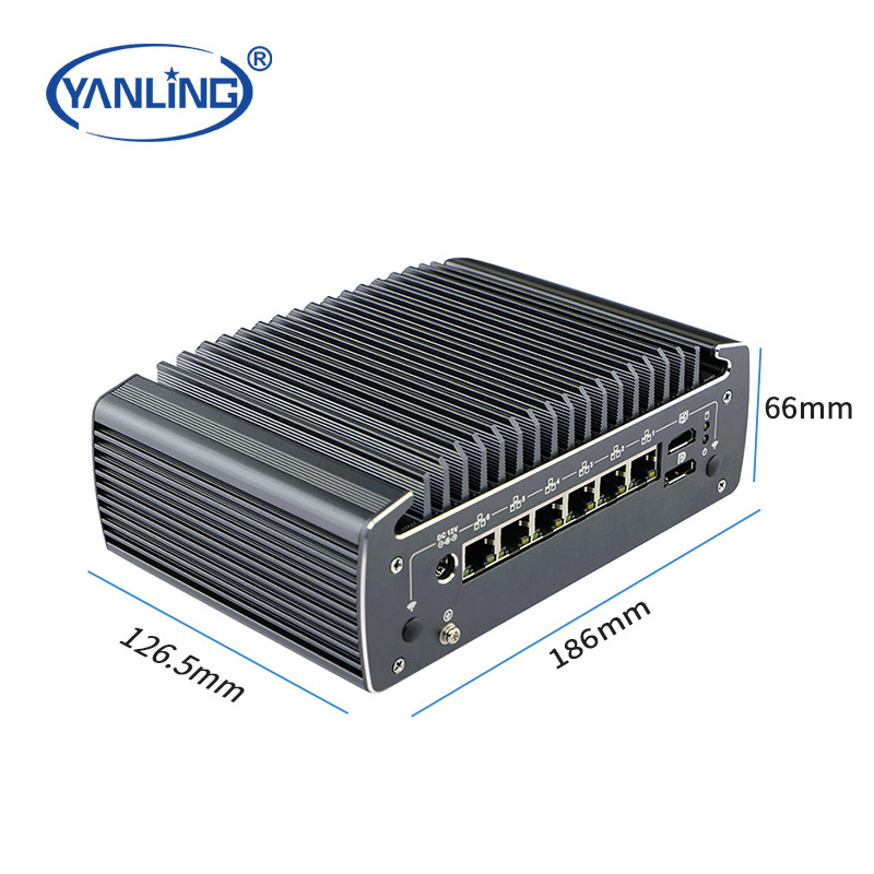 Yanling Fanless Mini PC i3/i5 10th IPC Industrial Computer with 2*POE optional Mini Box PC for Industrial control