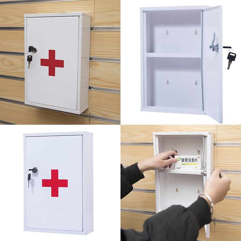 YooBox metal cold rolled steel medical wall mounted first aid box for medicine cabinet