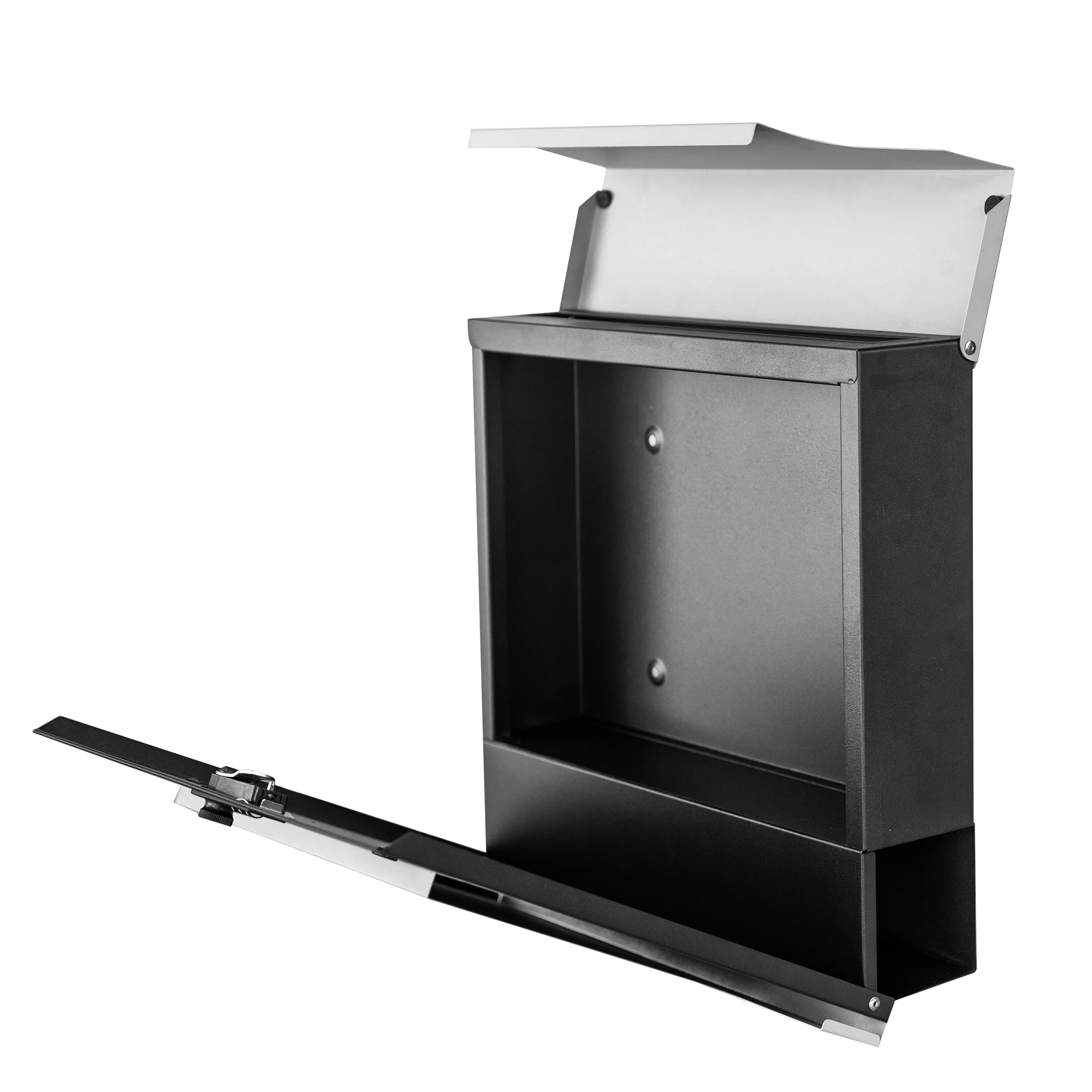 American Outdoor Modern Metal Mailbox Wall-Mounted with Key Lock Post Application Safety Gun Design