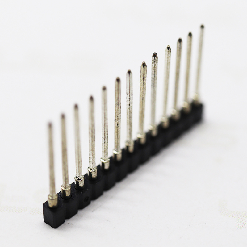 spacing 2.54mm positions 01-40Pins machined pin female header connectors straight clip gold sleeve Round pin header connectors