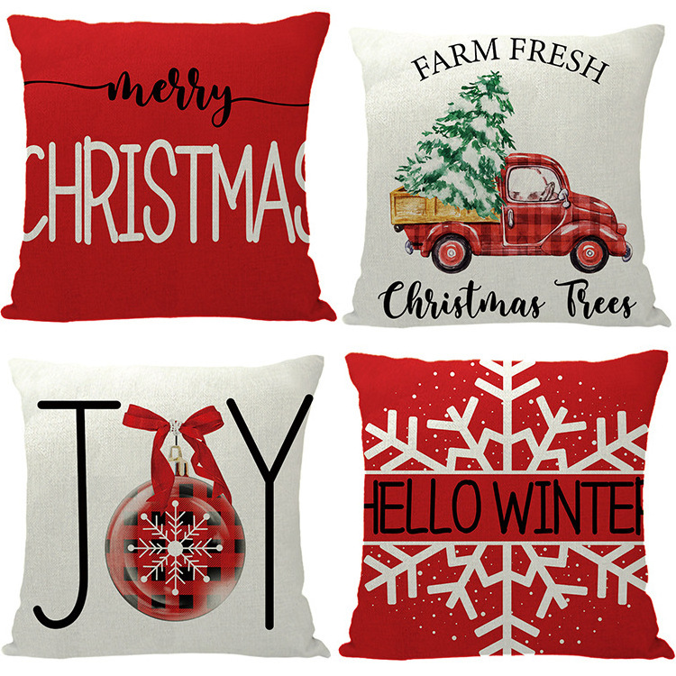 Christmas Cushion Cover Merry Christmas Decor For Home Decorative Sofa Pillow Cover Case Seat Car Home Decor Throw Pillow