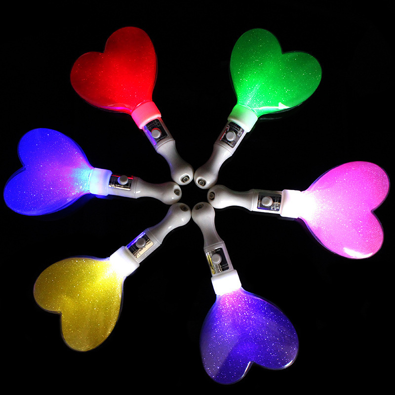 LED Heart Stick Flashing Light Glow in the Dark Rave Party Decoration for Wedding Concert Christmas Ramadan Events