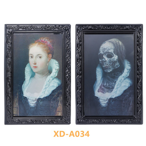 3D Changing Face Moving Picture Frame Portrait Halloween Decorations Horror Decors For Scary Party Castle Haunted House