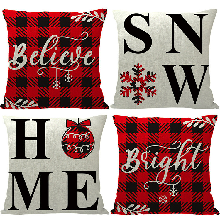 Christmas Cushion Cover Merry Christmas Decor For Home Decorative Sofa Pillow Cover Case Seat Car Home Decor Throw Pillow