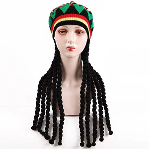 Dreadlocks Wig Bob Marley Caribbean Fancy Dress Cap jamaican reggae rasta hat