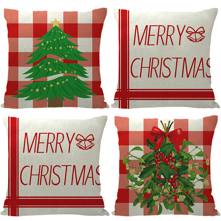 Christmas Cushion Cover Merry Christmas Decor For Home Decorative Sofa Pillow Cover Case Seat Car Home Decor Throw Pillow