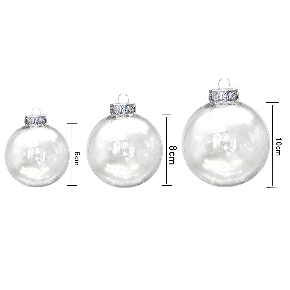 Transparent Clear 8cm Flat Disc Glass Christmas Tree Ball Bauble Hanging Blank Round Ornaments Xmas Ornaments Ball decoration