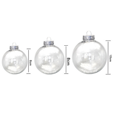 Transparent Clear 8cm Flat Disc Glass Christmas Tree Ball Bauble Hanging Blank Round Ornaments Xmas Ornaments Ball decoration