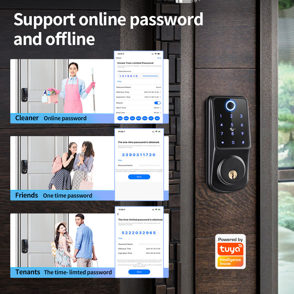 Serrure intelligente keyless Tuya TTlock intelligent electronic fechadura digital fingerprint smart deadbolt door lock