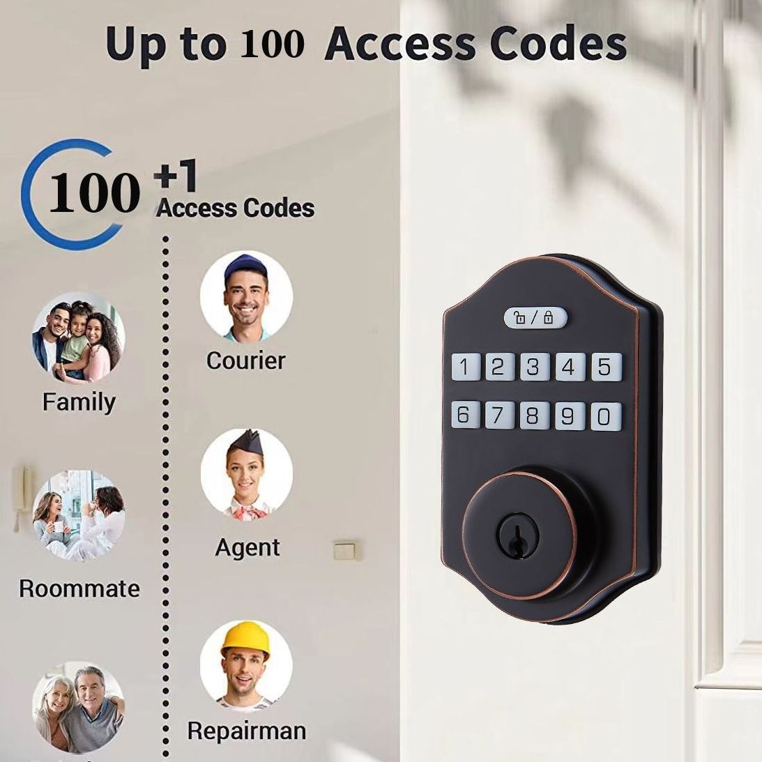 Front Door Lock Fingerprint Password Tuya TTlock Keyless Entry Smart Deadbolt Door Lock