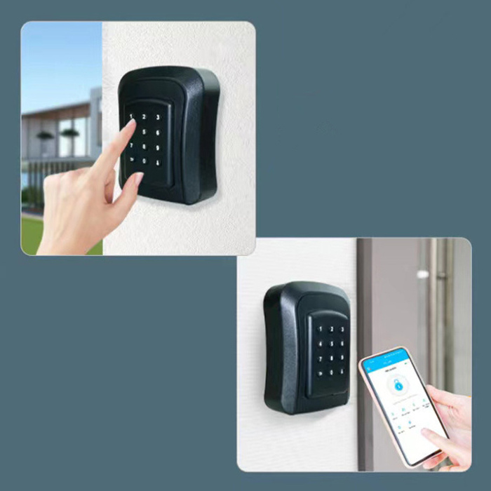 Metal Housing Digital keybox Password Wall Mounted IP65 Waterproof TTLock Tuya APP Storage Lock Box Smart key LockBox