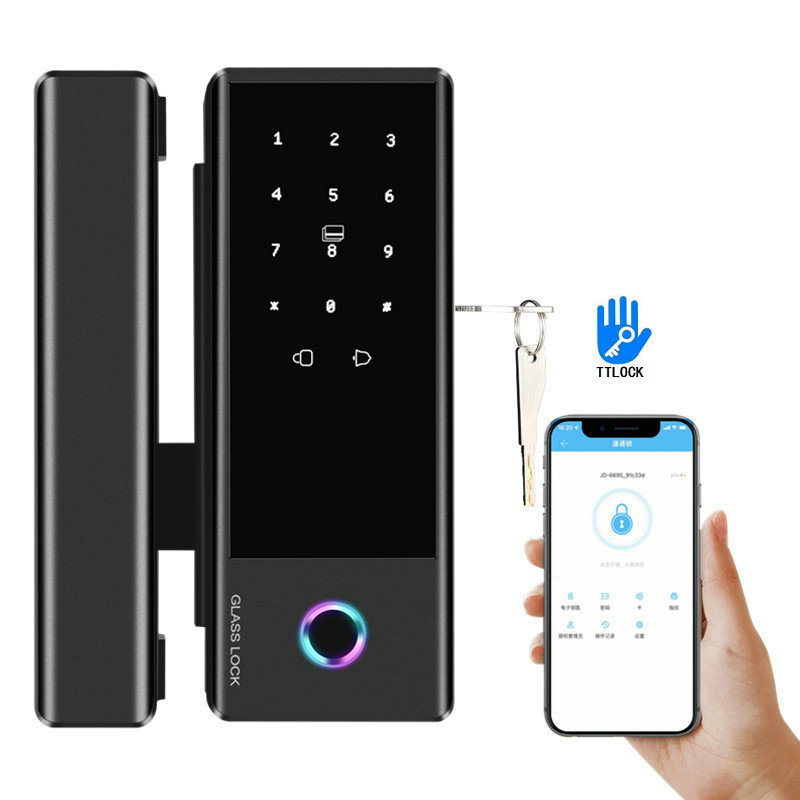 Serrure Intelligente Office Security Glass Door Lock Biometric Fingerprint Digital Smart Glass Door Locks