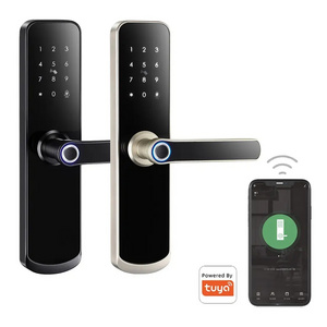 Tuya Smart TTLock APP Wireless Control Security Handle Lock Fingerprint Keyless Entry Touchscreen Keypad Smart Door Lock