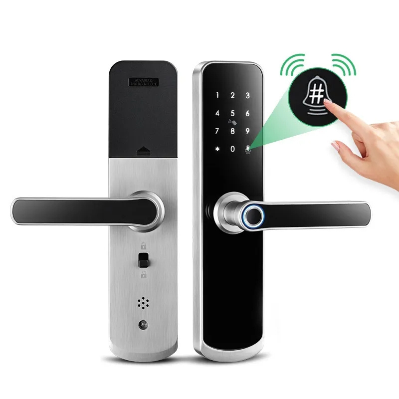 Tuya Smart TTLock APP Wireless Control Security Handle Lock Fingerprint Keyless Entry Touchscreen Keypad Smart Door Lock