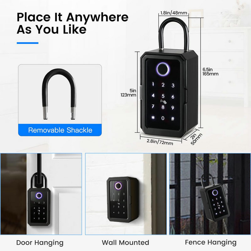 Tuya TTLock Keybox Wall Mounted Safe key Storage Lock box Password Combination Electronic Digital fingerprint smart Key Lockbox