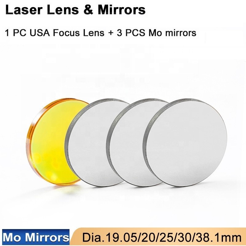 YongLi 40-200w Co2 Laser Cutter Engraver Znse CVD PVD CO2 Laser Focusing Lenses Focus Lens US II-IV Si Mo Reflective Mirror