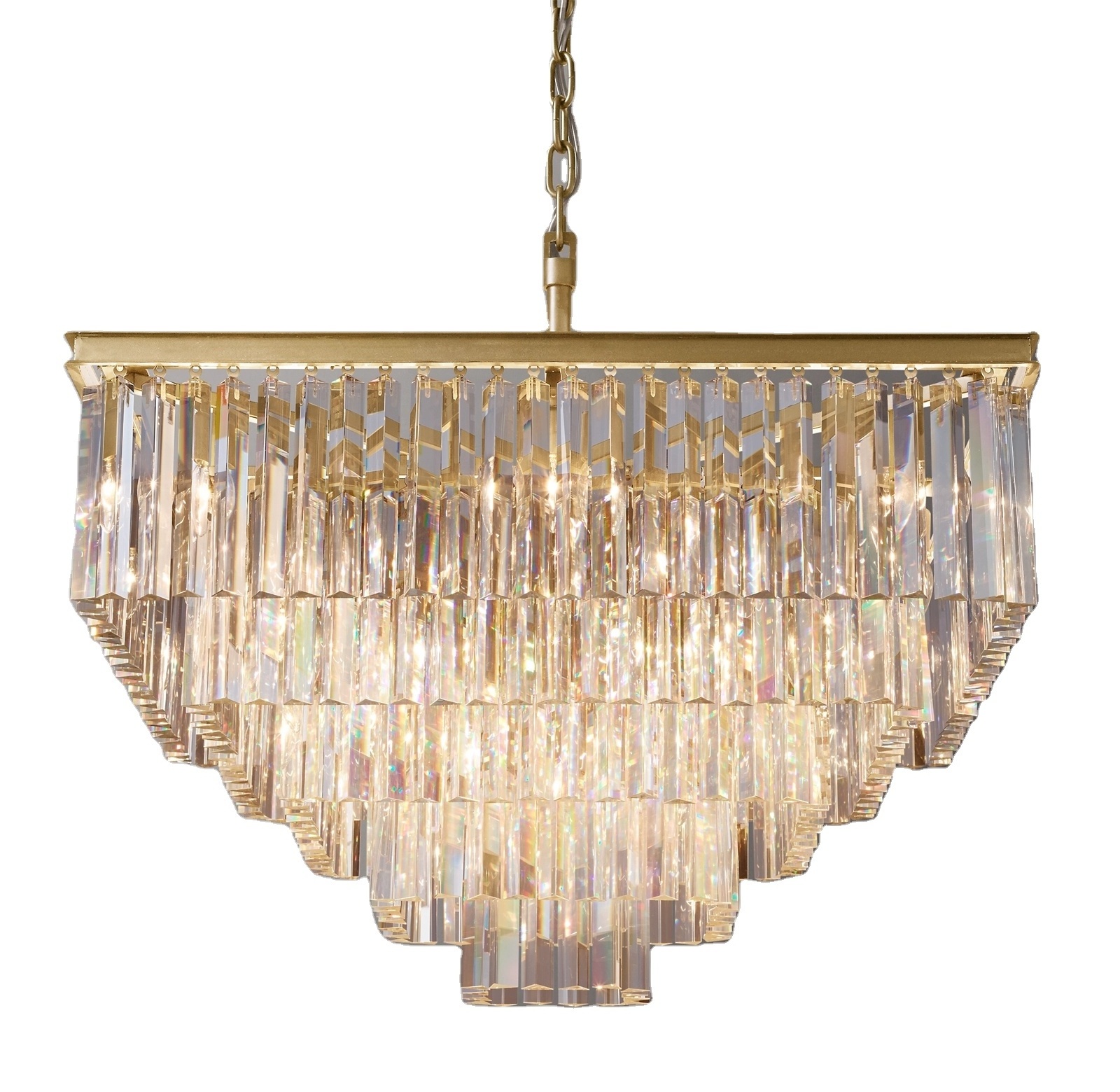 Factory low price custom hotel Brass lobby large modern luxury K9 Crystal Chandelier ceiling LED Chandelier