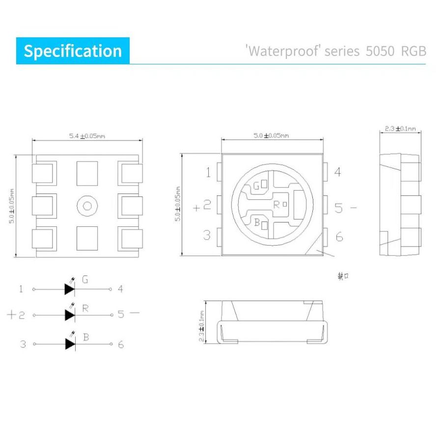 Epistar chip super flux chip smd led waterproof 5050 rgb  led chips for LED module