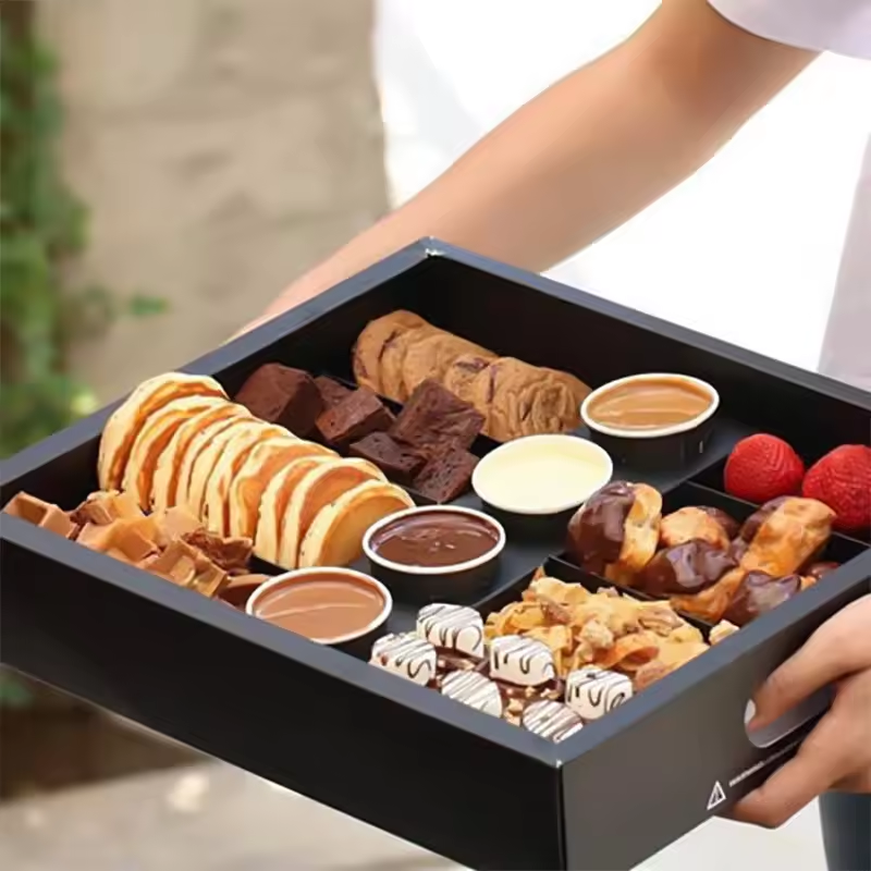 Wholesale Foldable Kraft Paper Cardboard Dessert Cup Trays for Camping Adventure Snacks