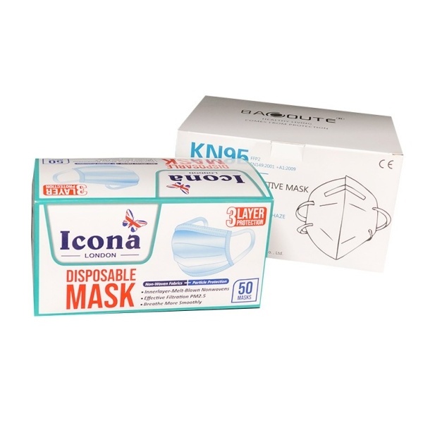 Factory Medical Disposable Surgical Face Mask N95 N99 Kn95 Mask Packaging Paper Box