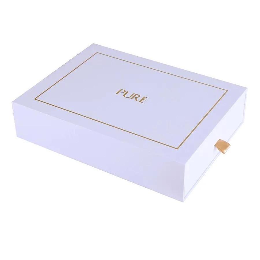 Custom Fancy Design Paperboard Drawer Box with gold foil Cardboard Packaging Corrugated Match Box with heat shape inside