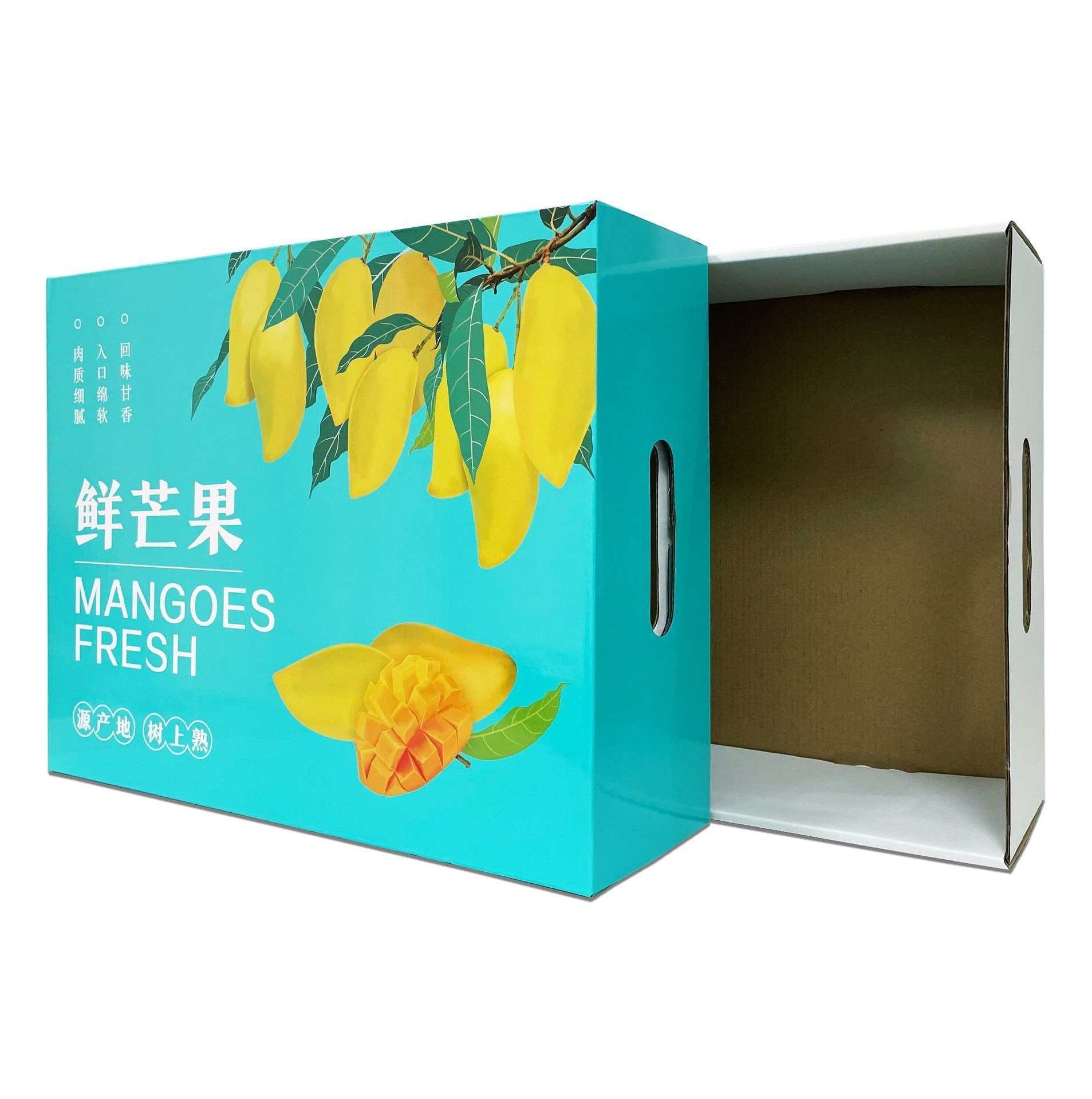 Custom Print Corrugated Mango Banana Boxes Fruit Vegetable Packaging Shipping Carton Box