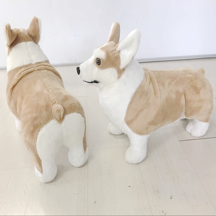 2019 new design lifelike corgi toy stuffed animal toy realistic corgi plush toy