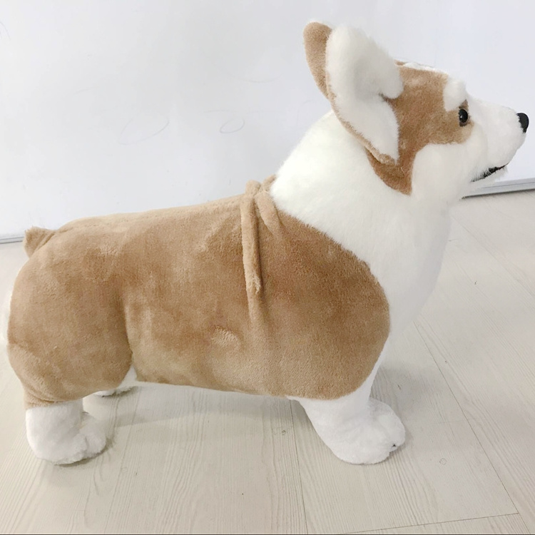 2019 new design lifelike corgi toy stuffed animal toy realistic corgi plush toy