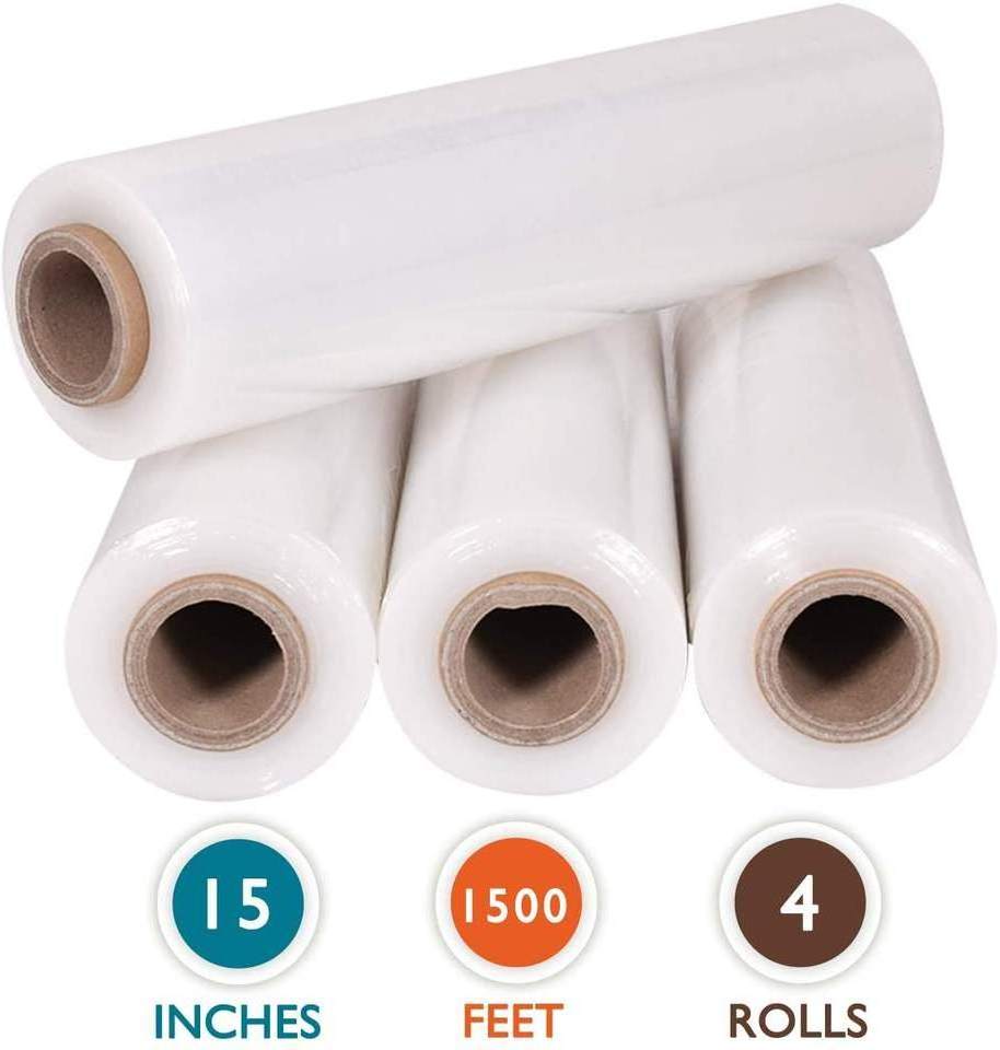 America Lldpe Strech Film Roll Polyethylene Plastic 15 Micron Pallet Wrapping Stretch Film