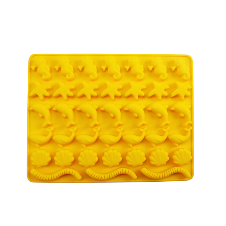 Large size Sea Series Seahorse Starfish Crab Conch Silicone Mold for Fondant Chocolate Candy Gum Paste