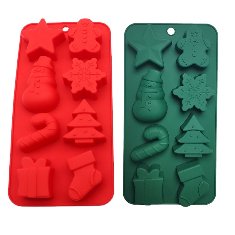 Christmas Tree Santa Snowman Xmas Baking Christmas Silicone Molds for Cakes Soap Chocolate Jello Candy Candles