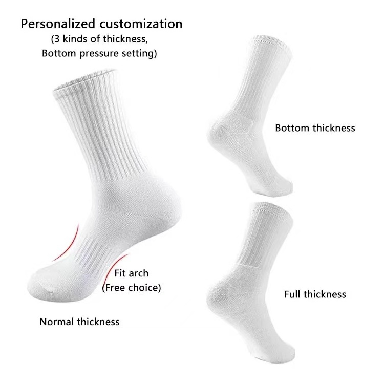 High quality crew compression fashion grip logo embroidery print soccer long socks leather soles non skid socks