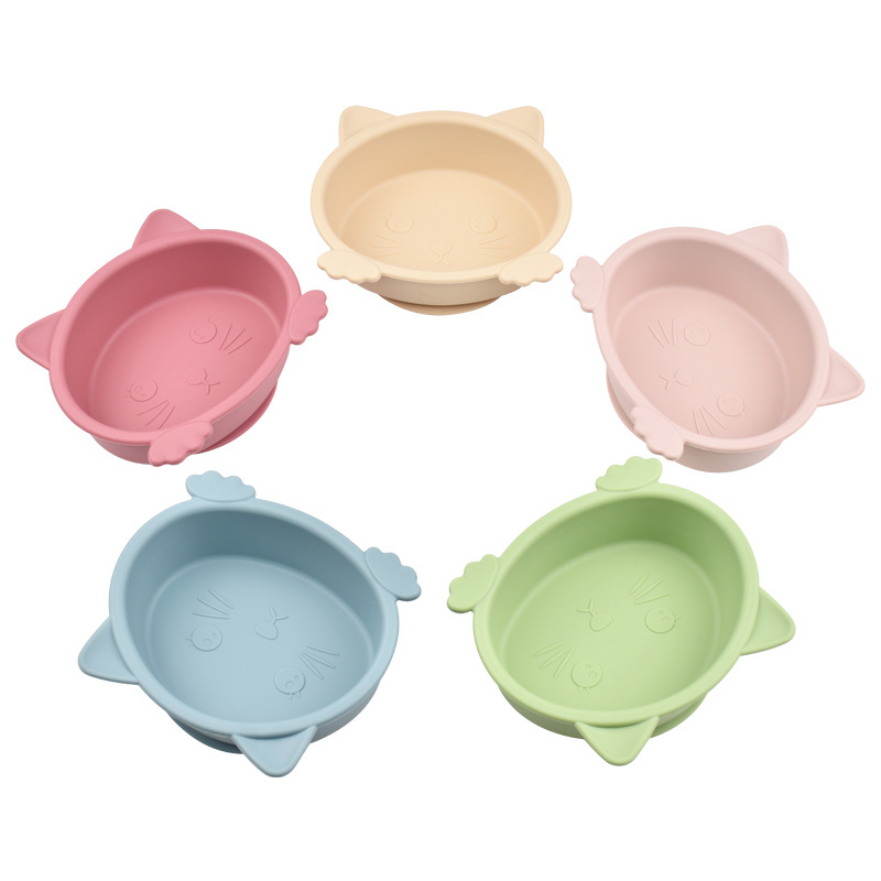 New Arrival Cute Silicone Suction Plate Bowl Baby Feeding Tableware for Toddlers Kids Dining Essential