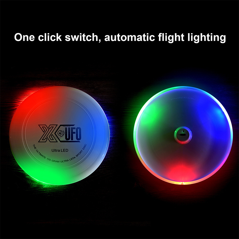 Factory Custom light up Flying Disc 175g Ultimate frisbeed Outdoor Sports custom flying disc with led lights